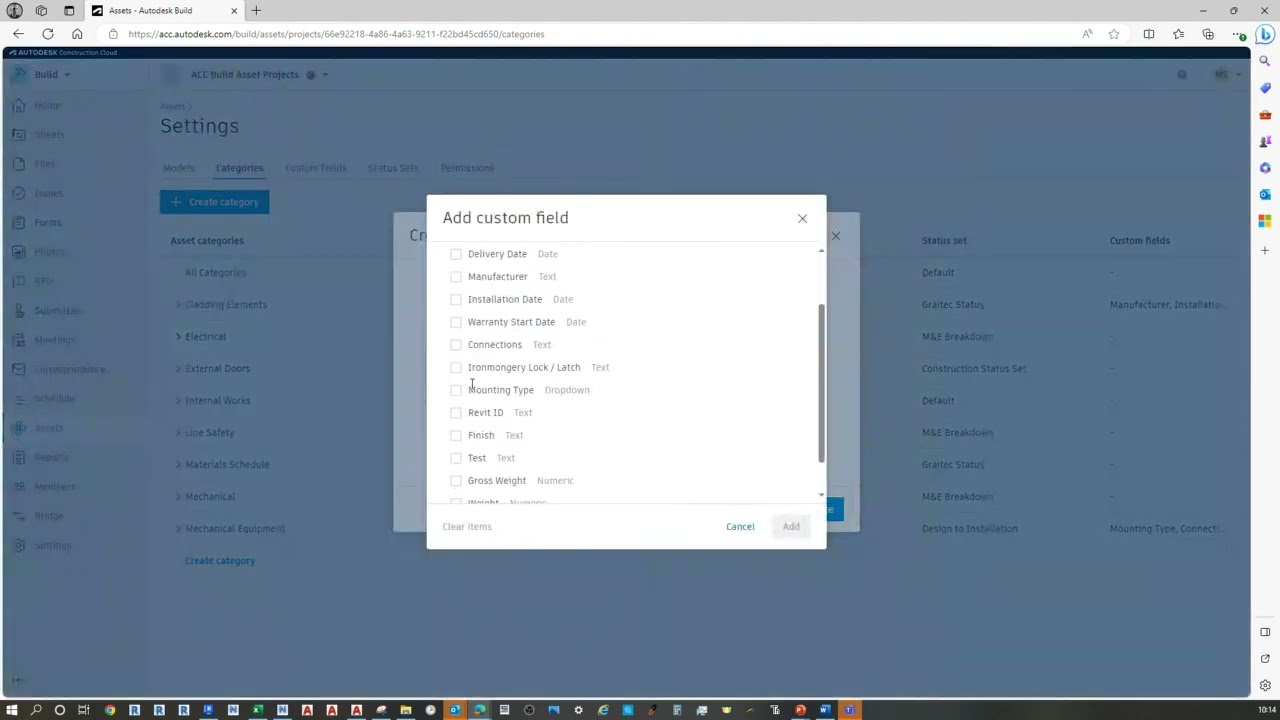 ACC Build & 3D Asset Mapping