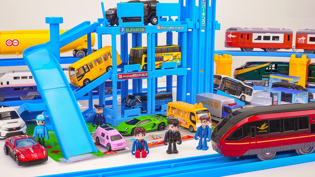 タカラトミー トミカシティ｜4車線ロータリー＆トミカシティ 高架橋｜トミカ スライディングカーコレクション 🚗🚆