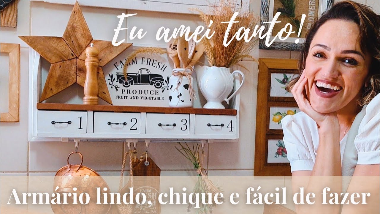 Parece comprado no exterior mas fiz com restos de madeira! DIY gaveteiro aéreo multiuso lindo