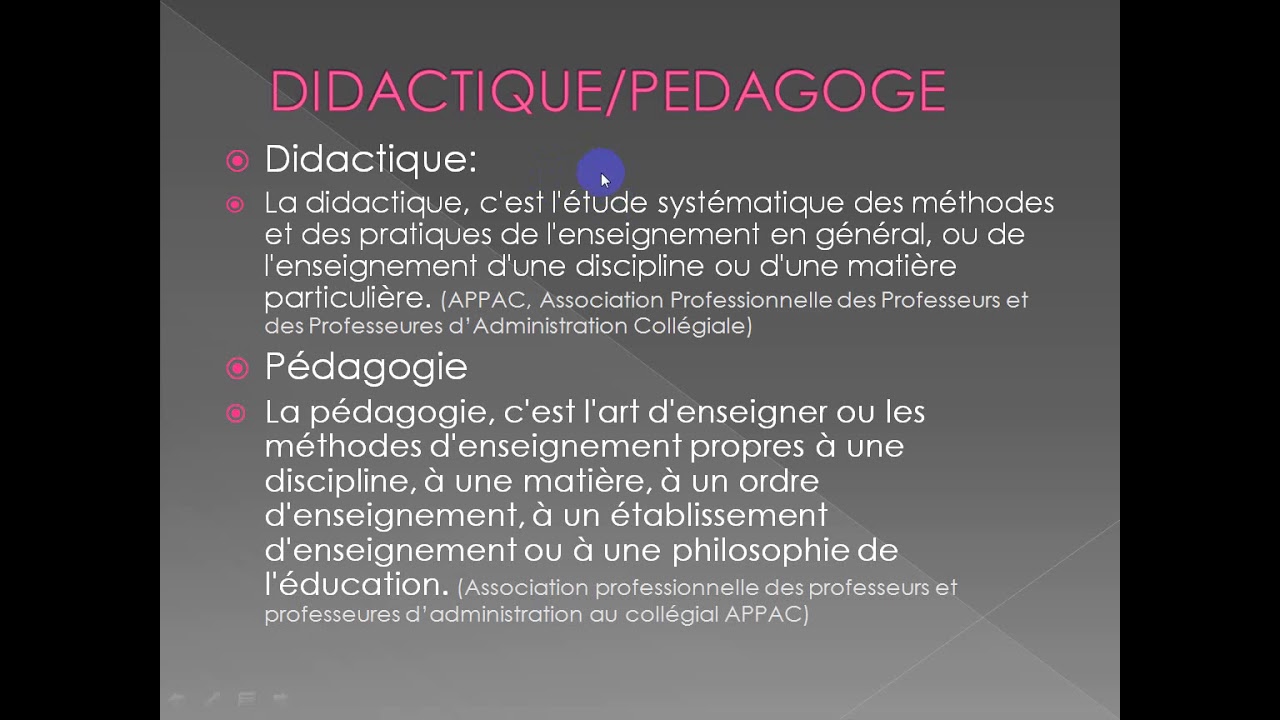 Quelques notions en didactique