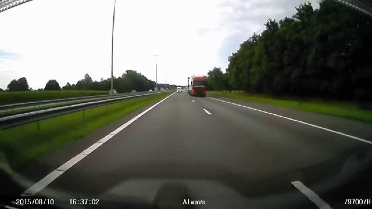 Ongeval A50 Epe - Heerde Caravan kantelt 10 augustus 2015