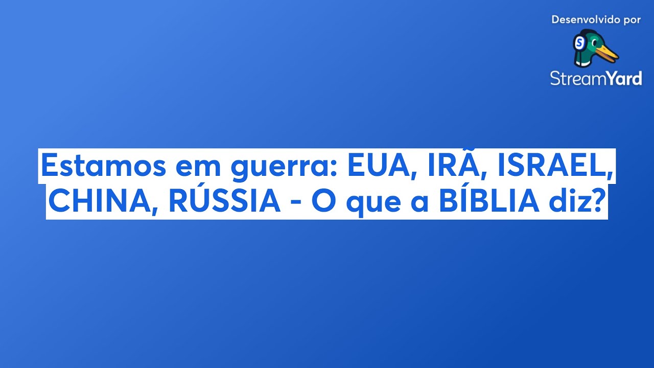 Estamos em guerra: EUA, IRÃ, ISRAEL, CHINA, RÚSSIA - O que a BÍBLIA diz?