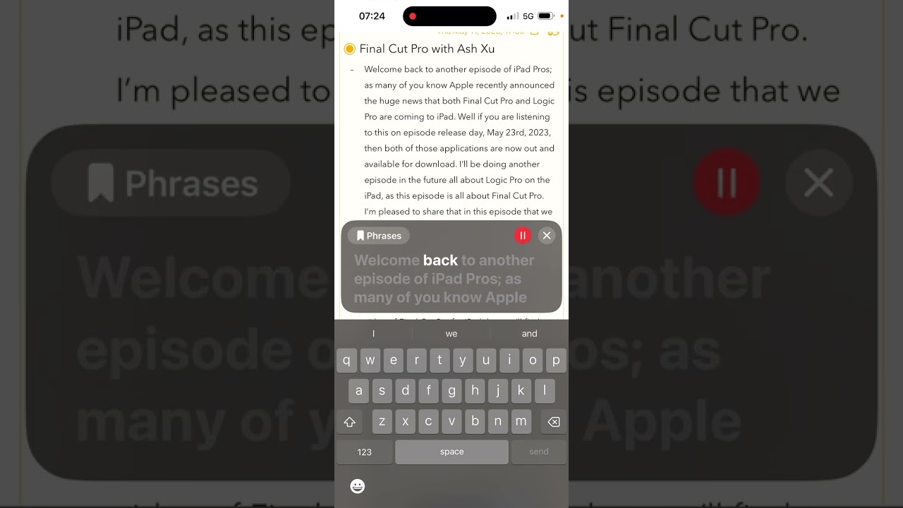 Demo of Personal Voice in iOS 17 with Live Speech