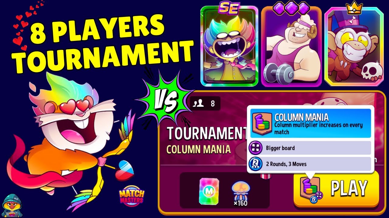 TOURNAMENT! 8 players Column Mania + Super Sized + Triple Sprint | Match Masters