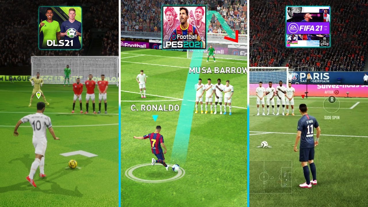 DLS vs eFOOTBALL PES vs FIFA MOBILE |  Realistic Free Kick (OLD IS GOLD)