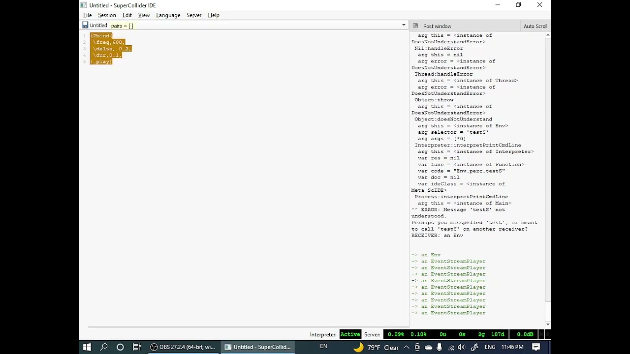 Supercollider Pattern Pbind- part b1