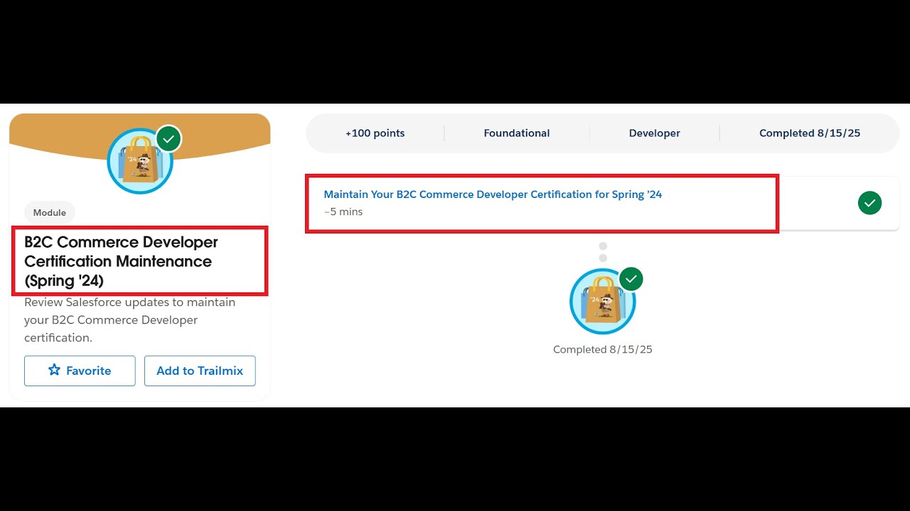 B2C Commerce Developer Certification Maintenance (Spring '24) | Salesforce Trailhead
