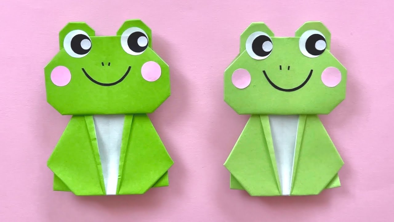 折り紙 簡単 可愛い カエル 折り方 Origami Easy Cute Frog Paper Craft DIY 梅雨 6月 종이접기 개구리 折纸 摺紙 青蛙