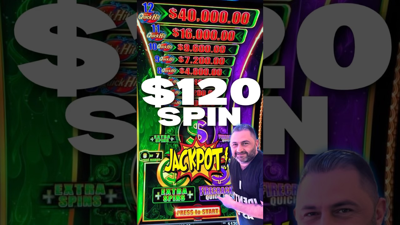 $120 EXTRA SPINS & FIRECRACKER QUICK HITS FOR THE JACKPOT ON QUICK HIT LINK #shorts #fyp #casino