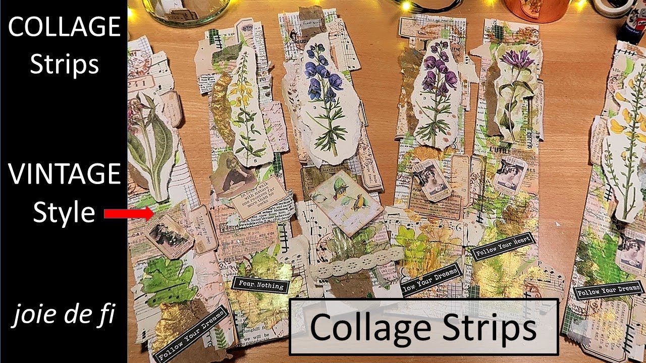 Collage Strips From Basic Supplies ✅ Vintage Aesthetic Tutorial