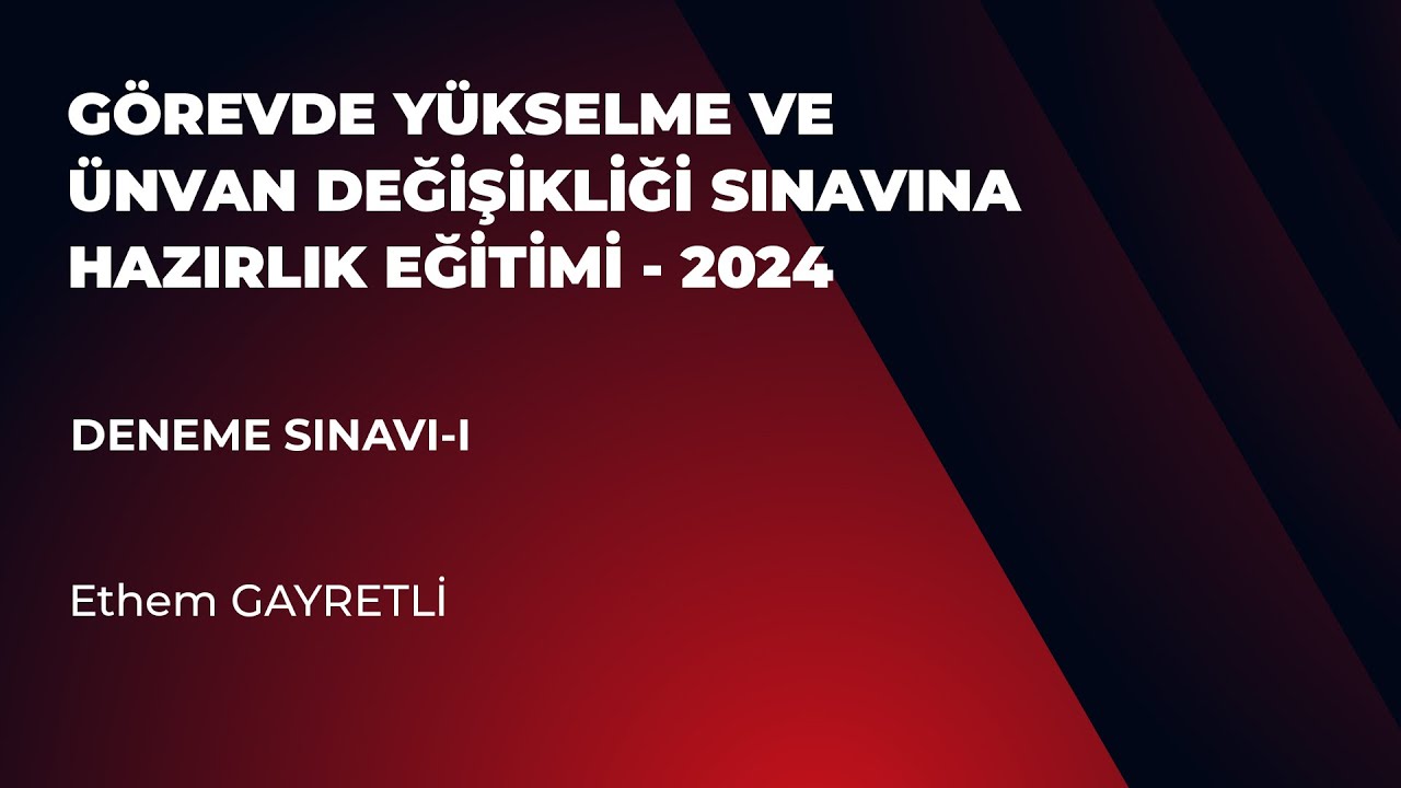 Deneme Sınavı - I