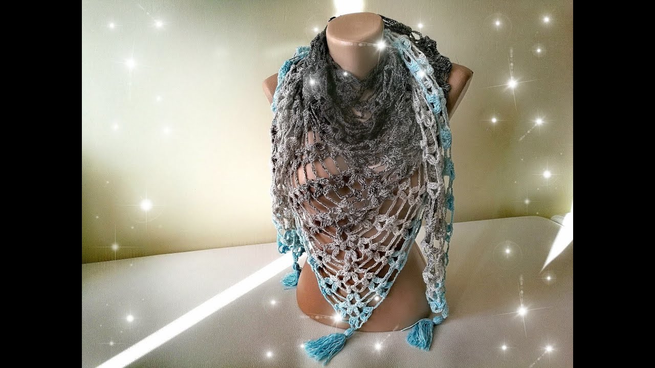 Chusta na szydełku, world bears - crochet shawl for woman or baby, simply and fast