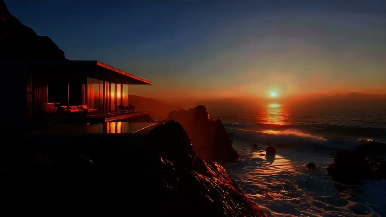 Ocean Sunrise Ambience, 1 Hour Real Time Morning Light | Relaxing Waves & Golden Glow