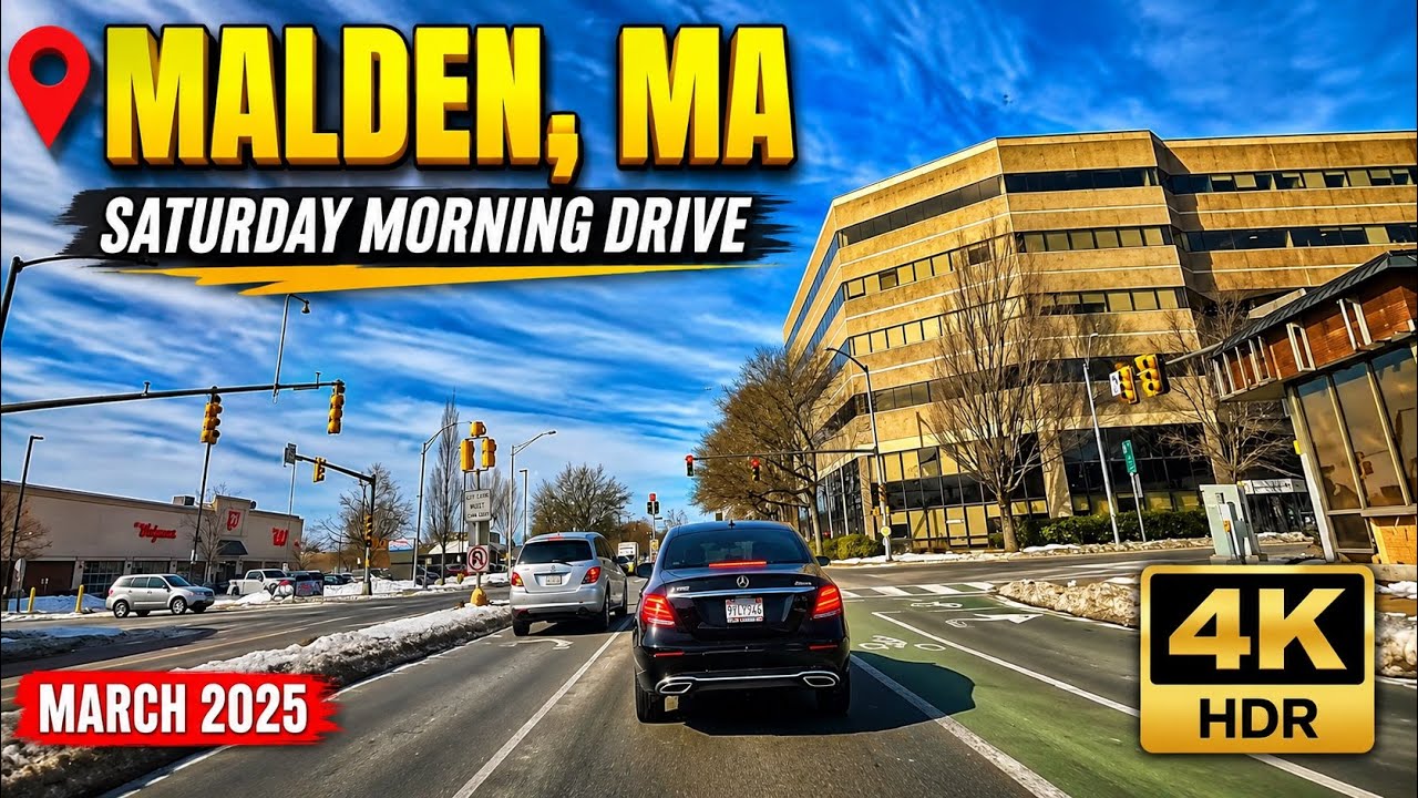 🚕 Malden Massachusetts | 4K Saturday Morning Drive - 3/1/25