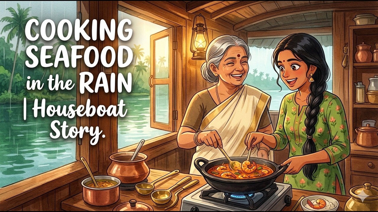 Staying in a Houseboat During Kerala Monsoon  Cooking Seafood & Village Life