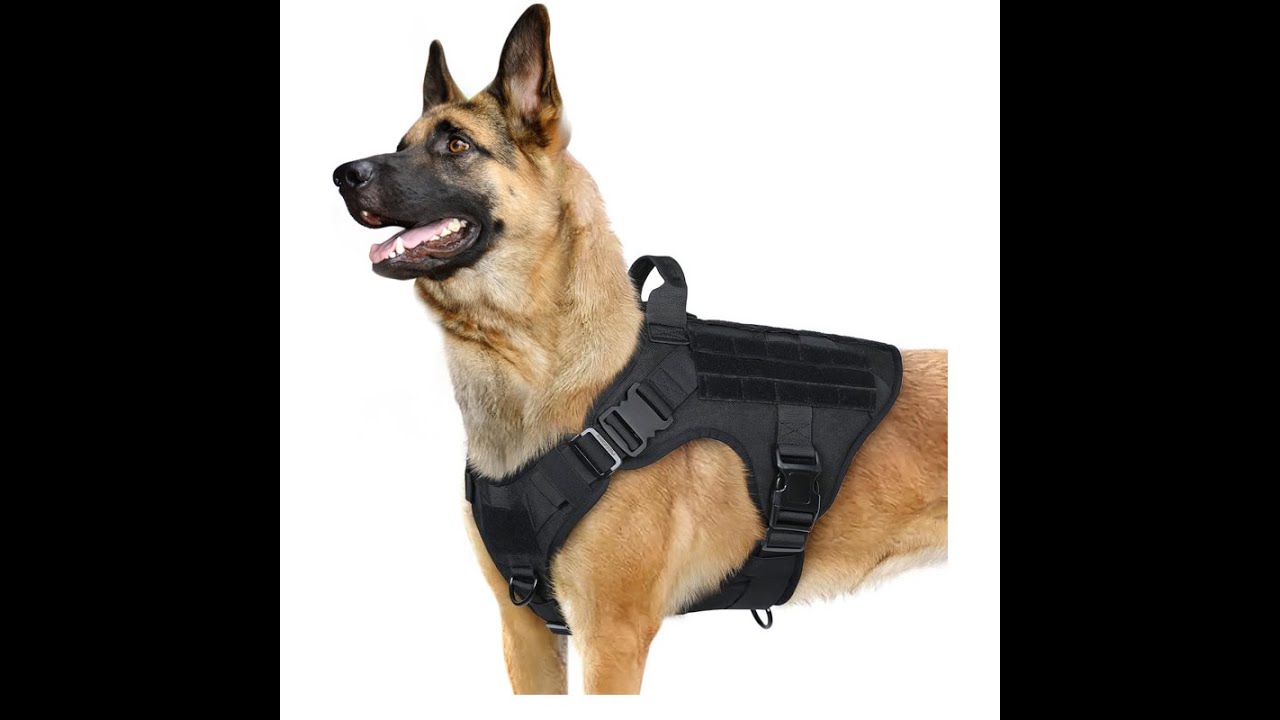 Tactical Dog Harness Adjustable Military No-Pull Service Dog Vest Heavy Duty Pet Harness with Handle