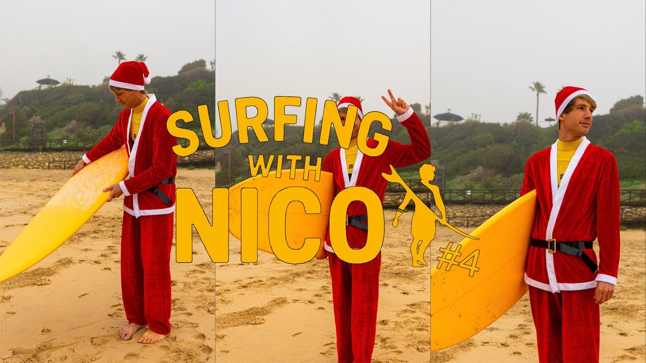 ¿¿SURFEAR VESTIDO DE PAPANOEL?? 🌊🏄‍♂️🎅🏼 || SURFING WITH NICO VLOG #4