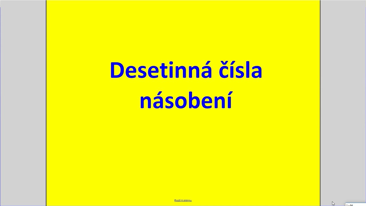 Násobení desetinných čísel