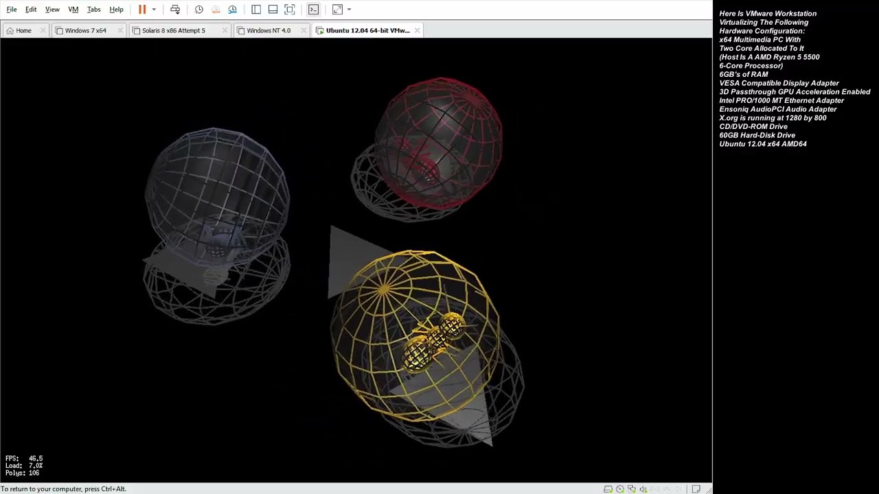 GL GPU Ants On Ubuntu 12.04 (VMware Workstation 17)