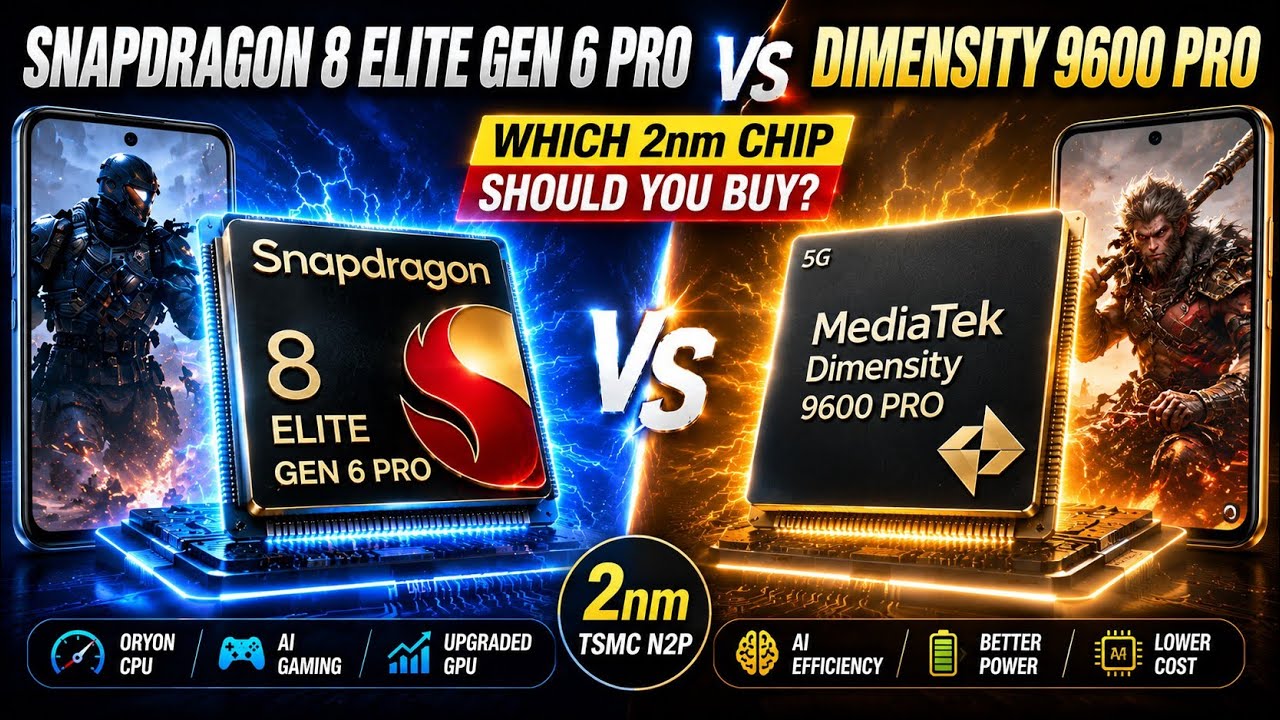 Snapdragon 8 Elite Gen 6 Pro vs Dimensity 9600 Pro! Which 2nm Chip Should You Buy?
