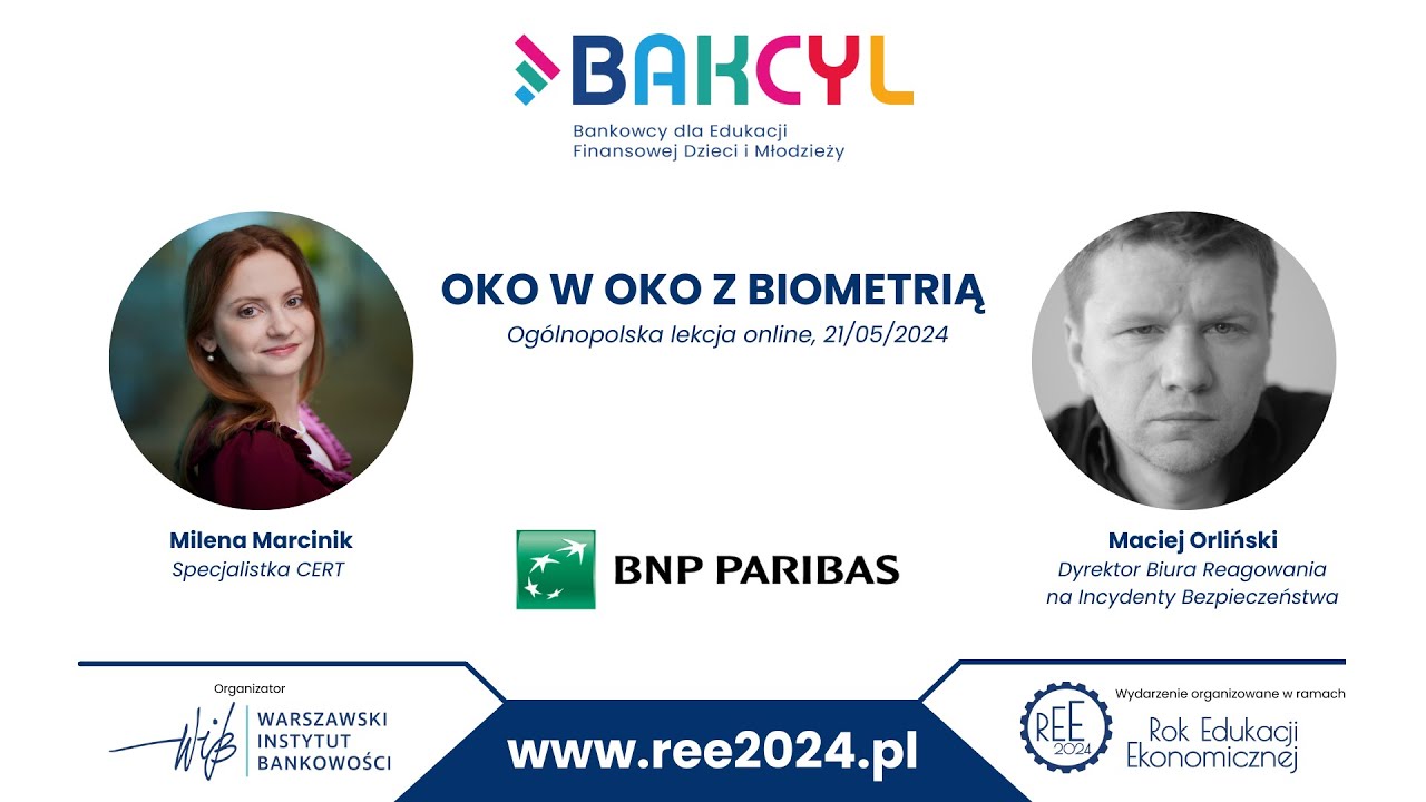 Og&oacute;lnopolska lekcja online: Oko w oko z biometria, 21 maja 2024 r.