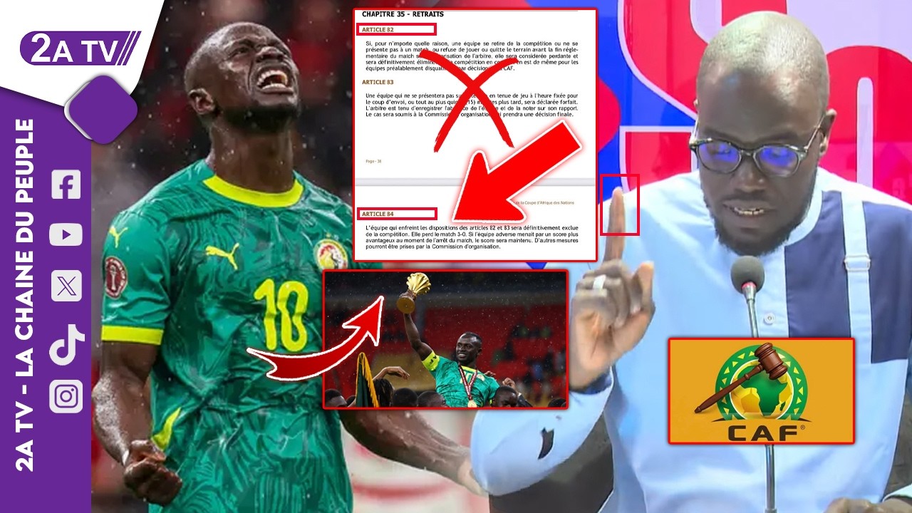 Sadio Mané réagit, CAF annule la Victoire du Sénégal contre Maroc: Moustapha Mbaye démonte le Jury