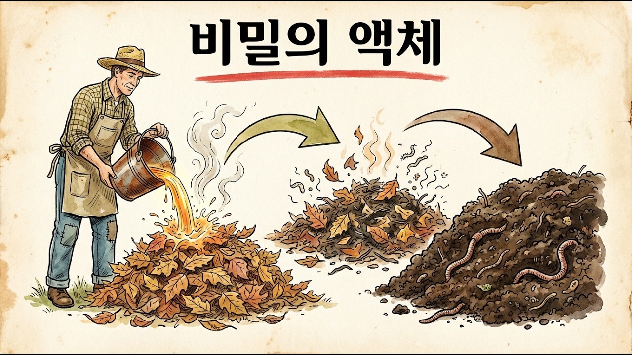 마른 낙엽 위에 이것을 붓기만 하면 하룻밤 사이에 살아있는 퇴비로 변합니다!