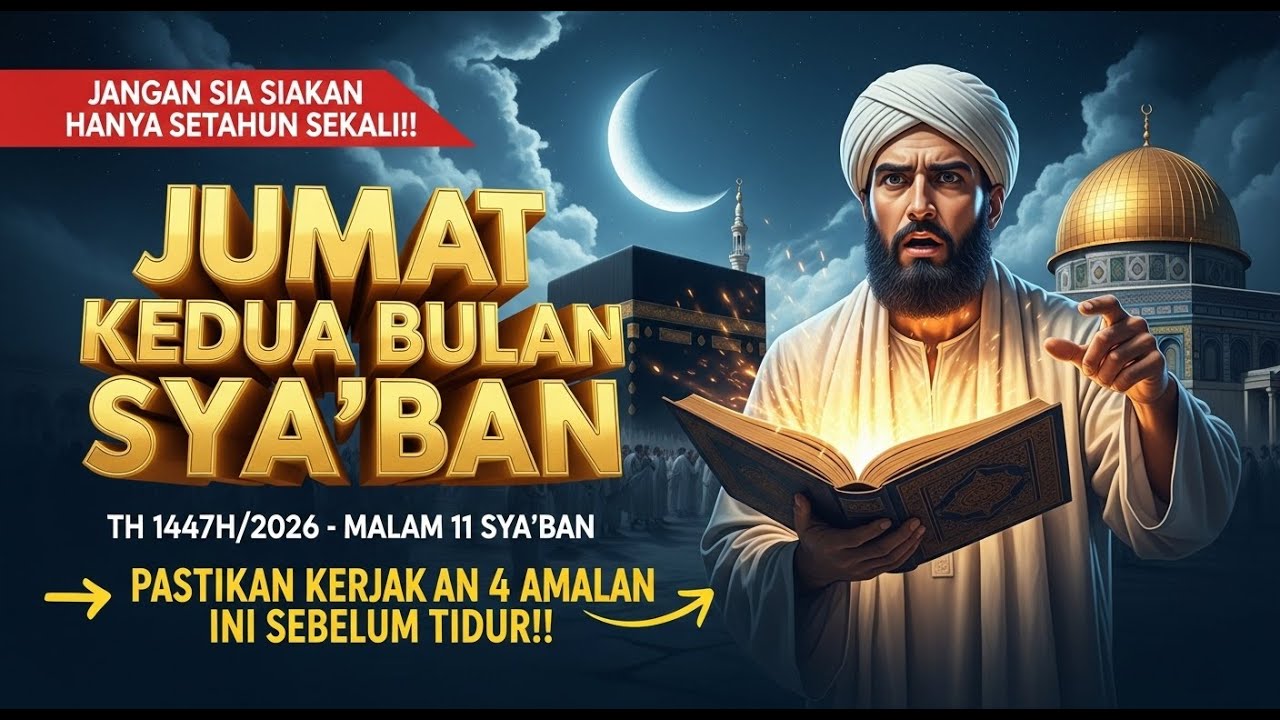 NANTI MALAM JUMAT KEDUA BULAN SYABAN 1447 H / 2026 🌙 Pastikan Kerjakan 4 Amalan Ini Sebelum Tidur !