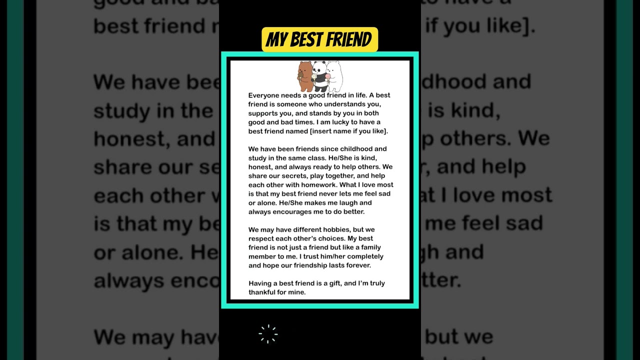 My best friend essay in english #shorts #mybestfriendessay #englishessay