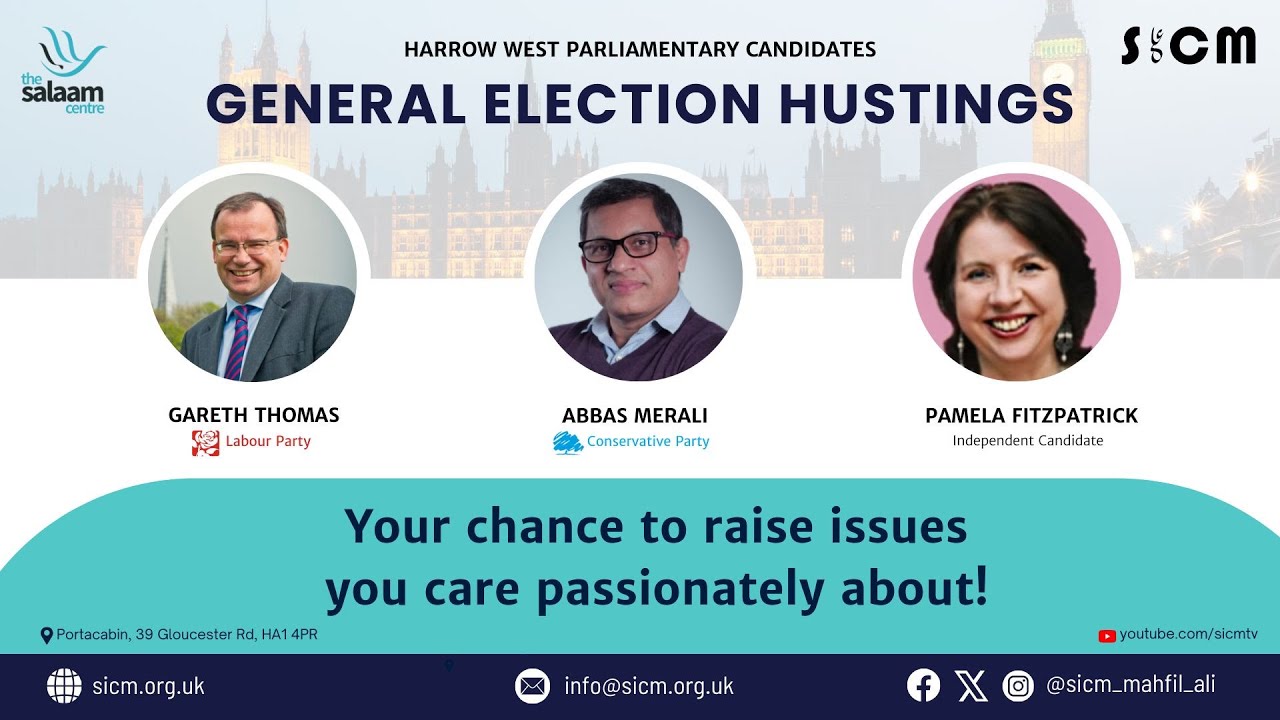 Wednesday 5 June 2024 - GENERAL ELECTION HUSTINGS WITH HARROW WEST PARLIAMENTARY CANDIDATES