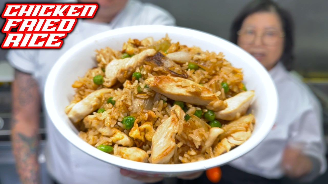 Настоящий китайский жареный рис с курицей на вынос 🍗🍳🍚 Рецепт, использованный в блюде на вынос