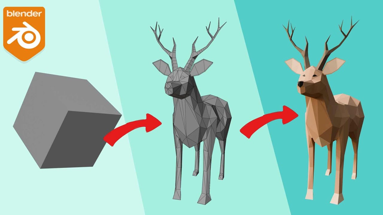 Beginner Tutorial - Low poly deer - Blender