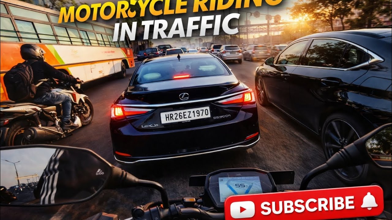 Riding My Motorcycle in Heavy Traffic with a Lexus ES 300h | Crazy City Ride 🏍️🔥