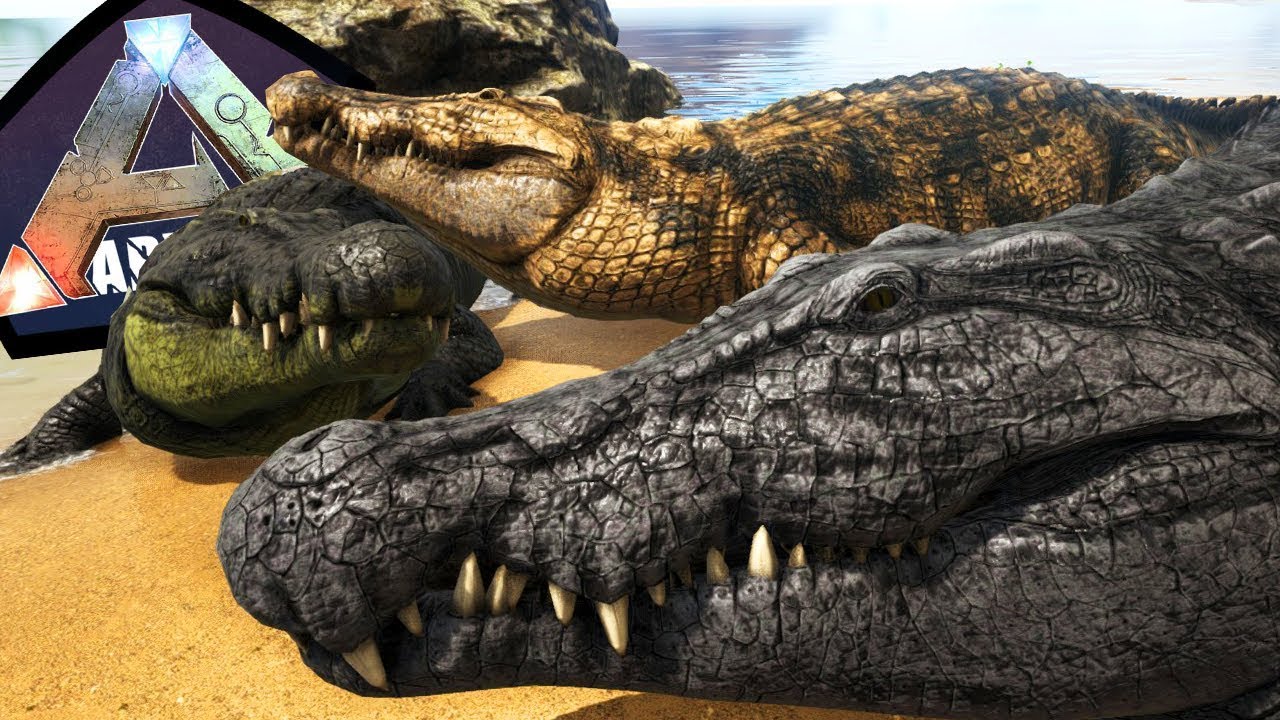 Família Crocodilo, Juvenil de Deinosuchus!! Deinosuchus vs Sarcosuchus | ARK: Play As Dino (#20)