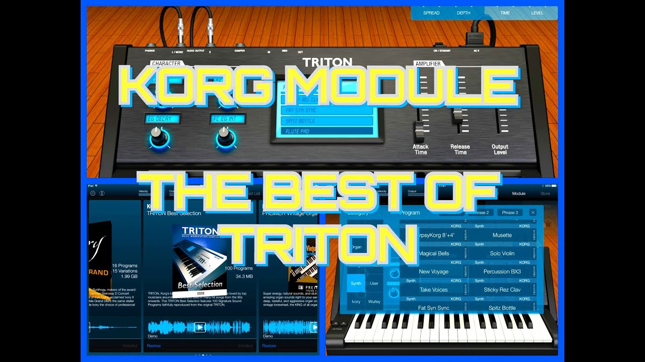 Korg MODULE, TRITON Best Of Sound Pack, BIG Soundtest для iPad