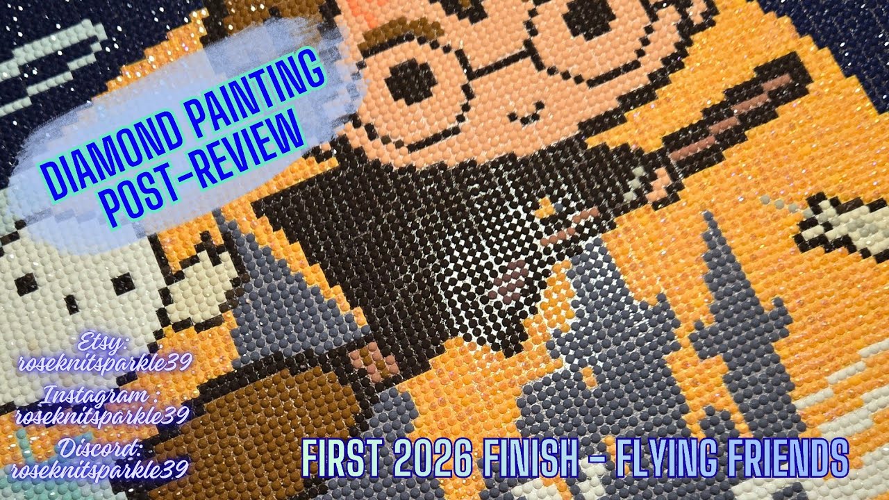 Ep 557: Diamond Painting Post-Review- DAC Flying Friends #diamondpainting #craft #dac #diy #complete
