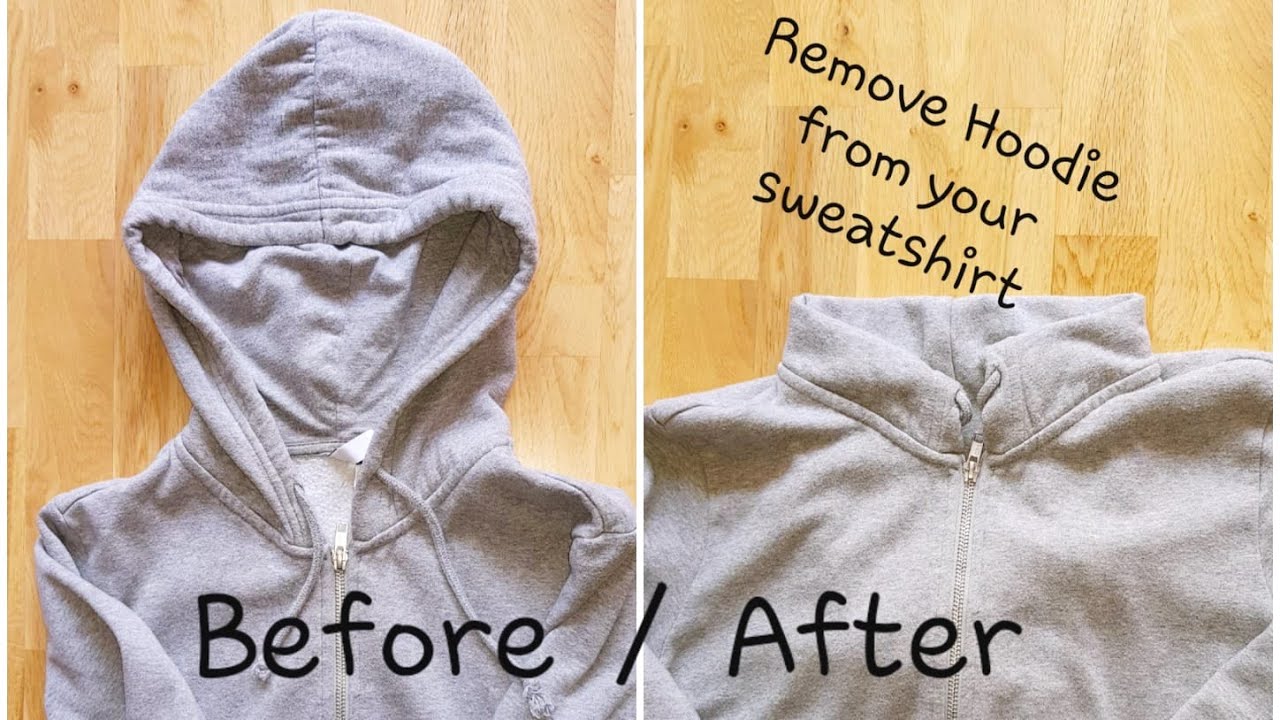 Removing hoodie from a sweatshirt