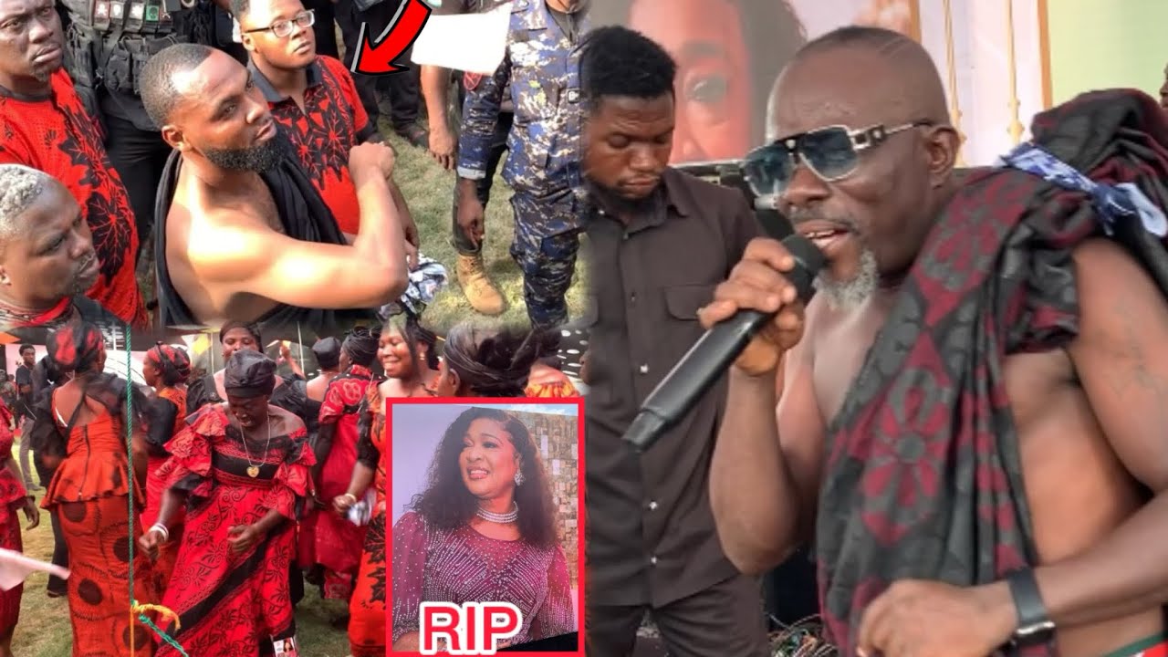 Tears Flows 😭As Nana Tabri Consoles Rev. Obofour at his Mothers funeral Today 💔