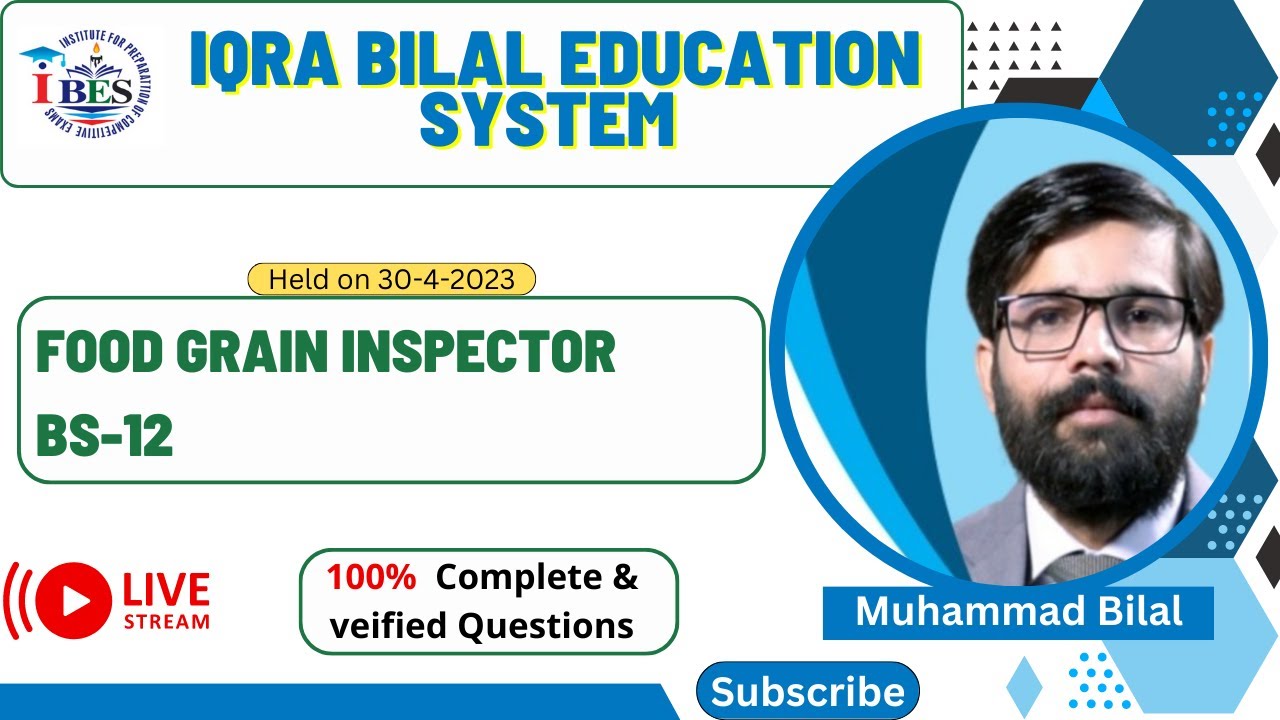 Food Grain Inspector|  Held on 30-04-2023   | IBES