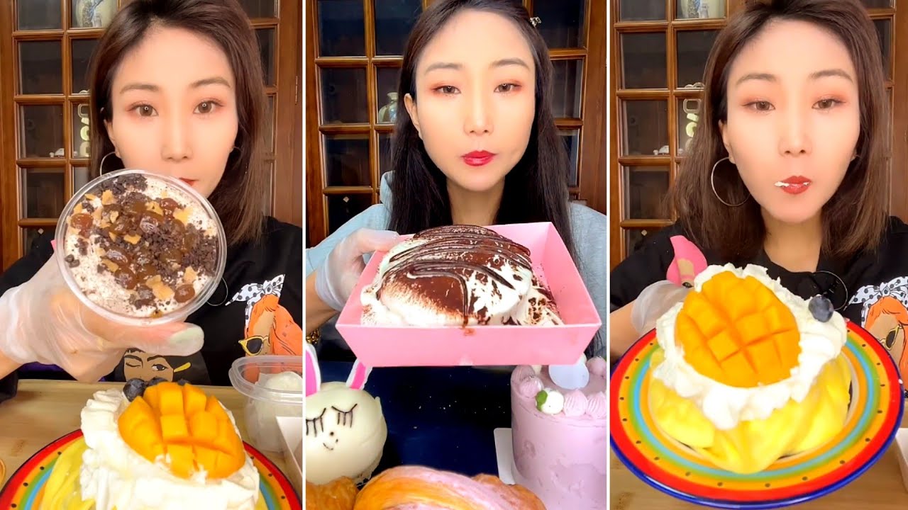 [ENG SUB] Mango Cake,Explosive Croissant,Grape air cake,Sister Jade Rabbit,Taro milk cake#asmr#food 