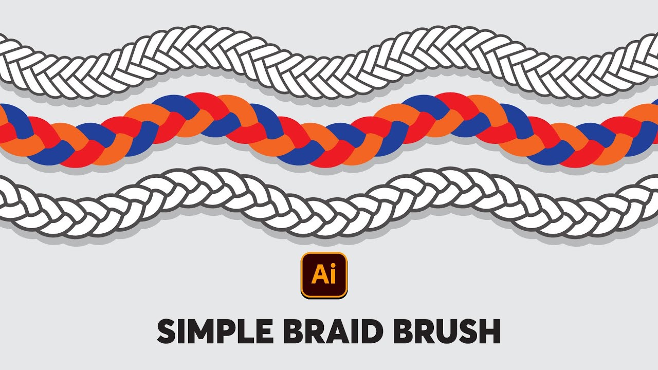 Simple Braid Brush with 2 ways | #illustratortutorial #tutorial #adobeillustrator
