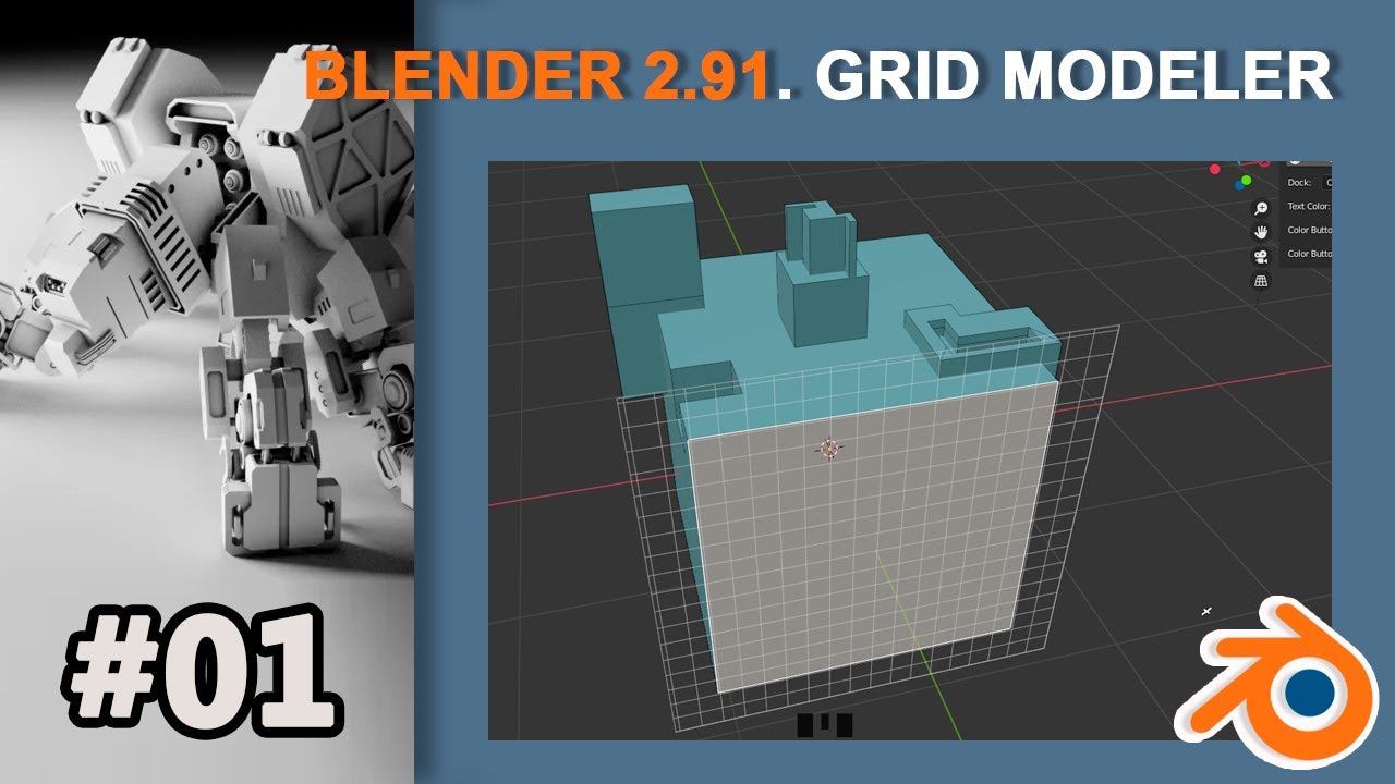 01. Blender 2.91.  Addon  Grid Modeller Tutorial (Part1)