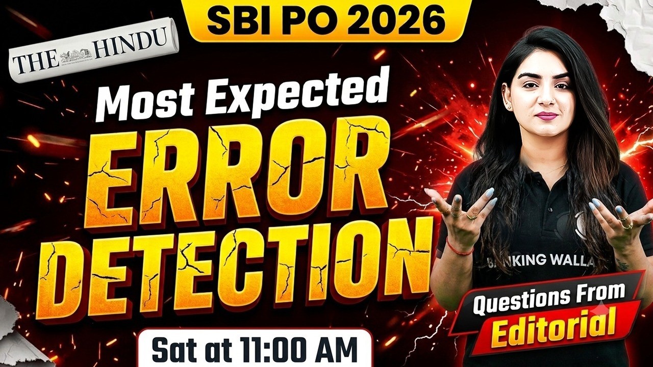 SBI PO 2026 | Error Detection | Most Expected Questions | SBI PO English | by Anchal Ma'am