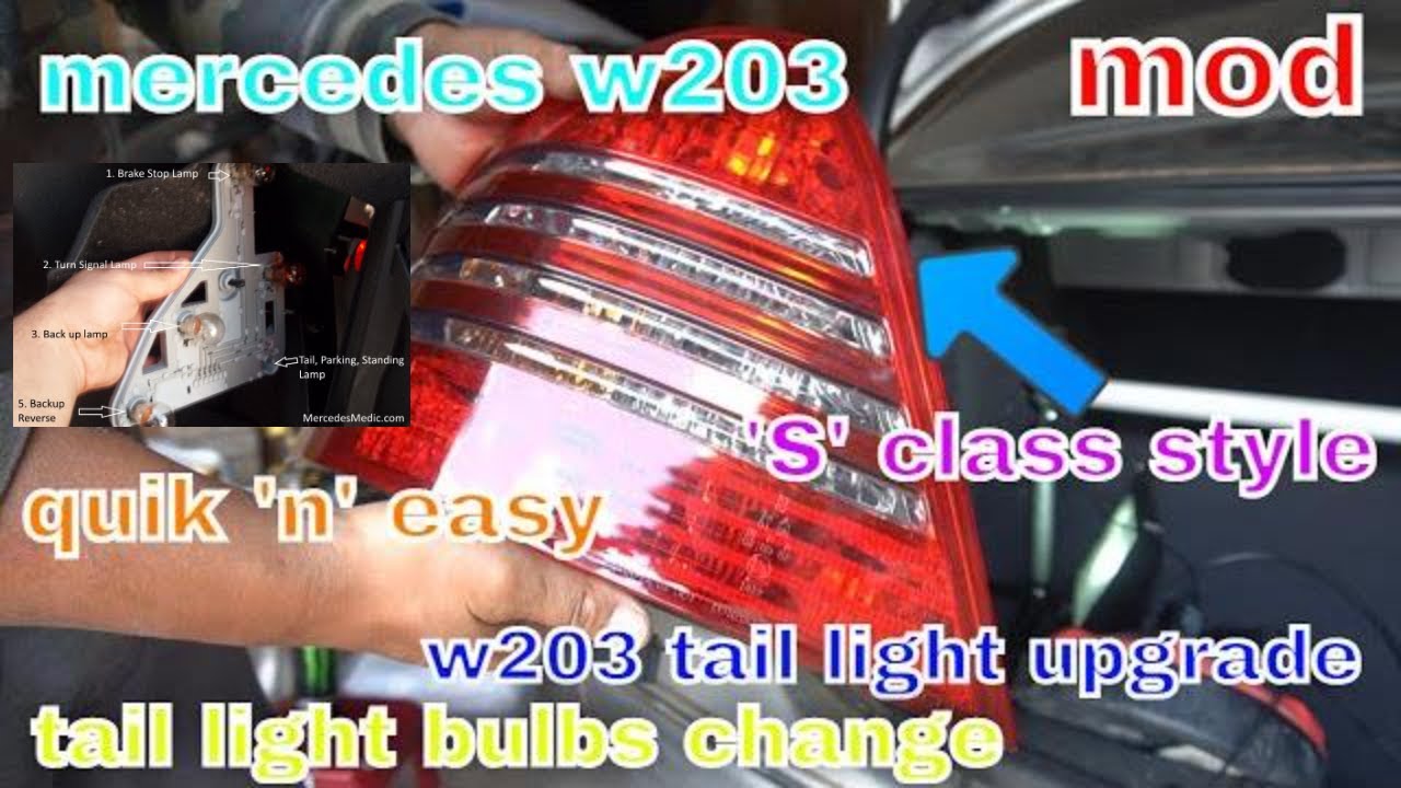 mercedes w203 mod 'S' class style tail light upgrade - looks awesome💯+ bulb change