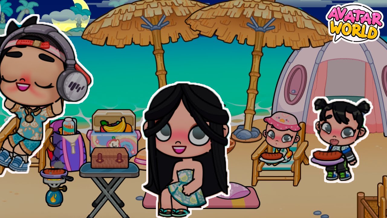 ¡ACAMPAMOS DE NOCHE  EN LA PLAYA🏝️  !¡SEGUIMOS DE VACACIONES *en AVATAR WORLD *NALA💞