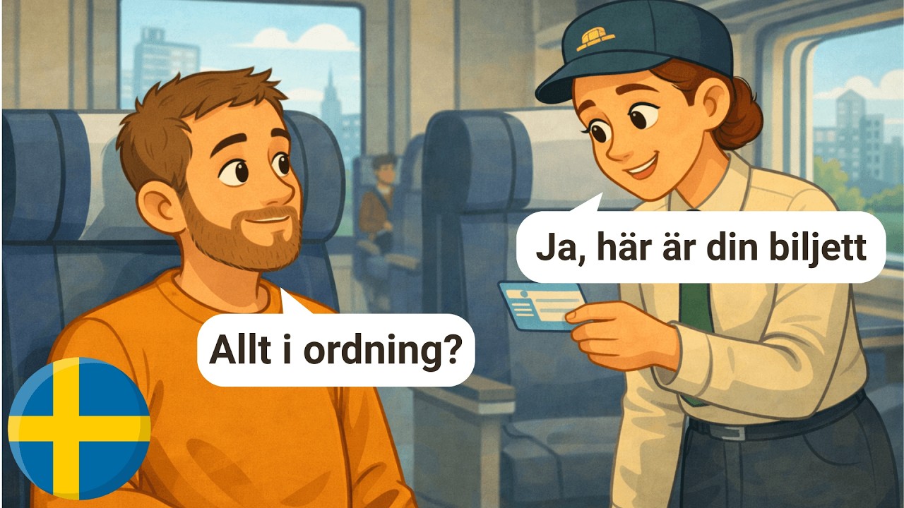 20 Minutes of Simple Swedish Dialogues (With Subtitles) | A1-A2 | Travel by Train