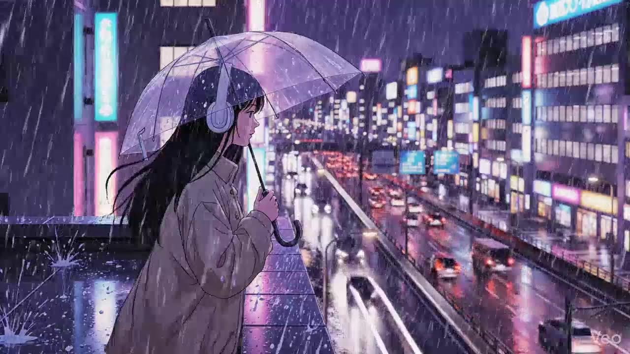 Rainy Neon Streets 🌧️ Japanese City Lofi | Study Beats