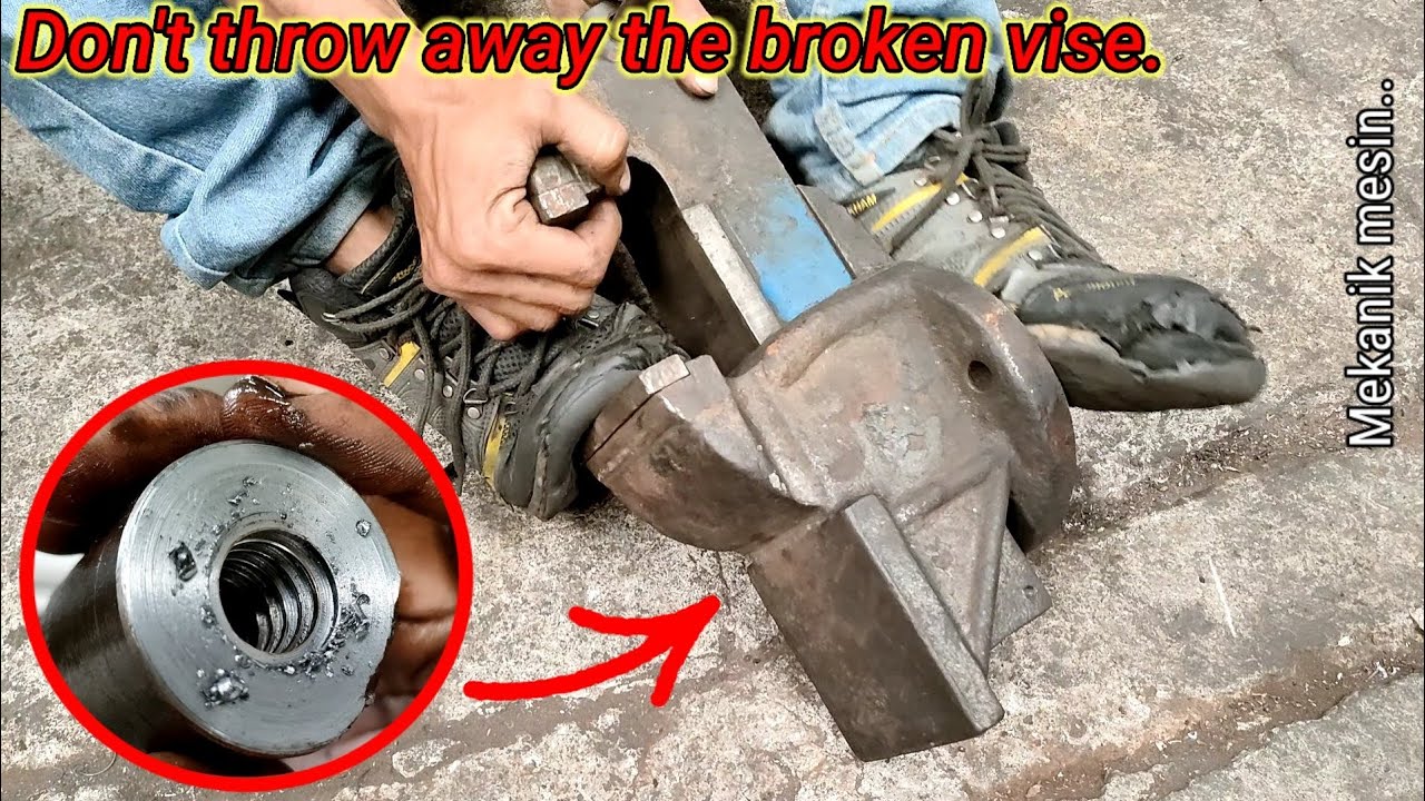 Top Skill Pemulihan Ulir Persegi pada Ragum Rusak | Repair Vise For Strong Square Thread
