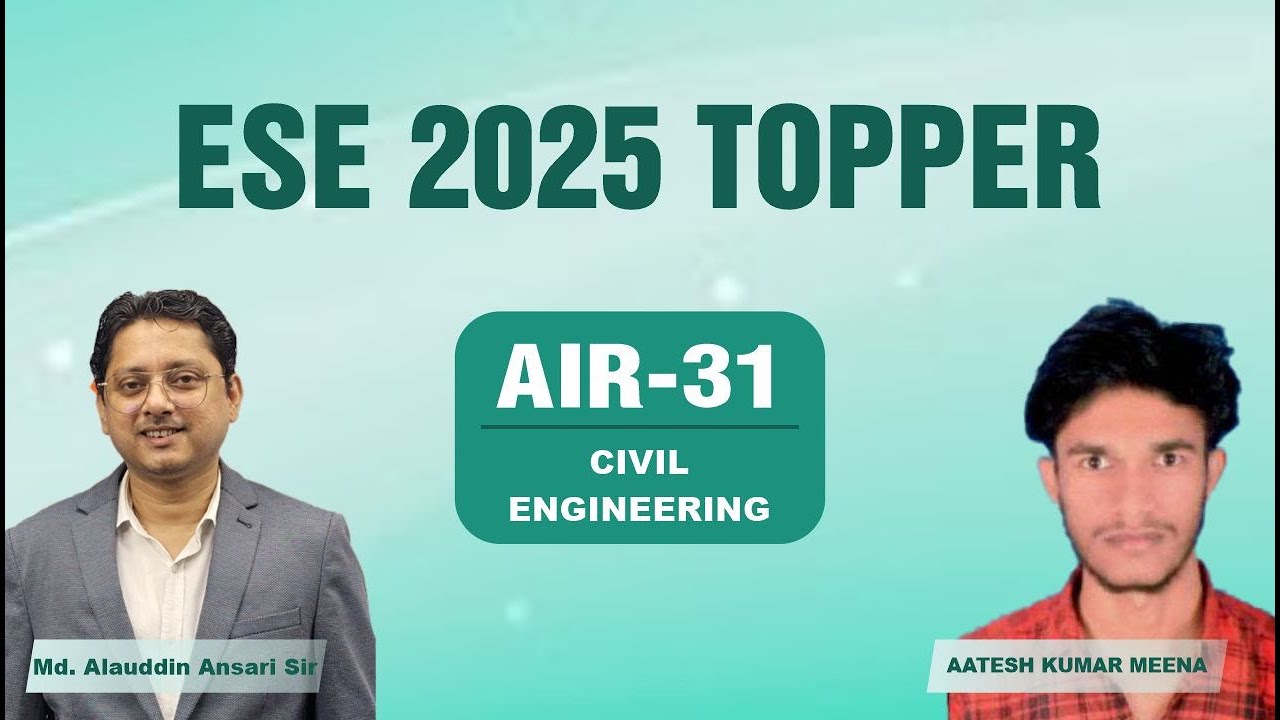 Аатеш Кумар Мина, лучший выпускник ESE 2025 года, AIR-31CE | Студент магистратуры IES