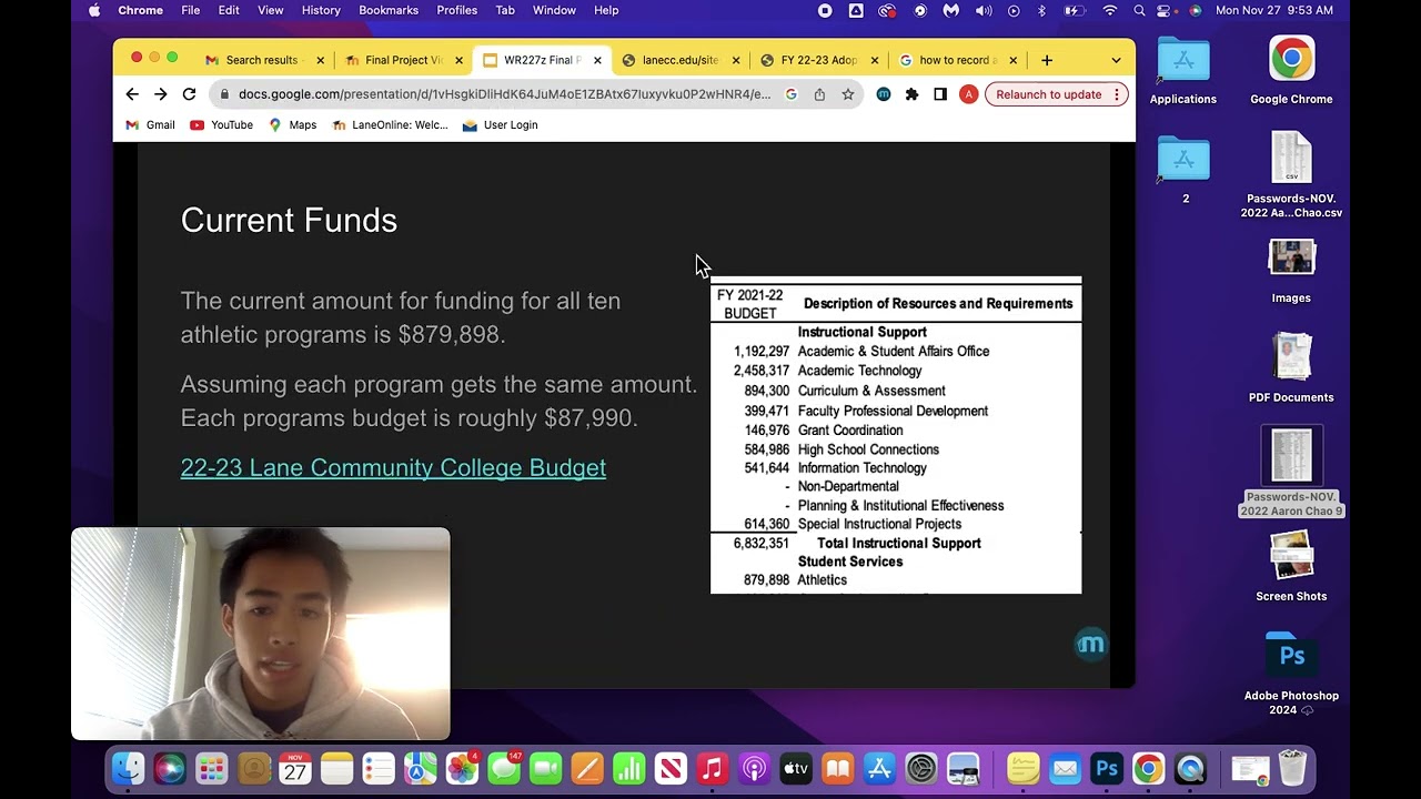 WR227z FINAL PROJECT - LANE CC ATHLETIC FUNDING PROJECT